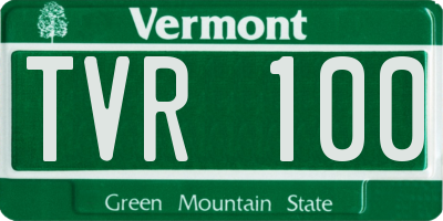VT license plate TVR100