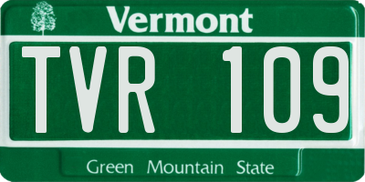 VT license plate TVR109
