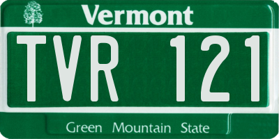 VT license plate TVR121