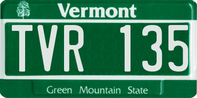 VT license plate TVR135