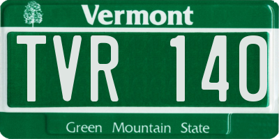 VT license plate TVR140