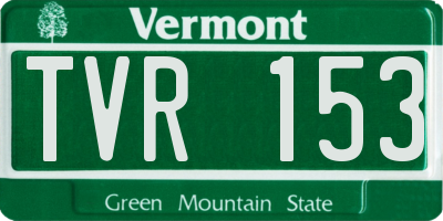 VT license plate TVR153