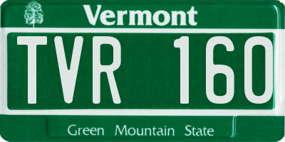 VT license plate TVR160