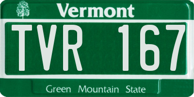 VT license plate TVR167