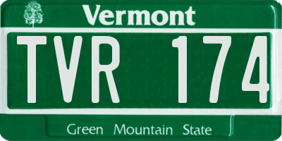 VT license plate TVR174