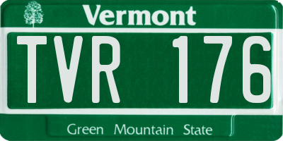 VT license plate TVR176