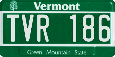 VT license plate TVR186