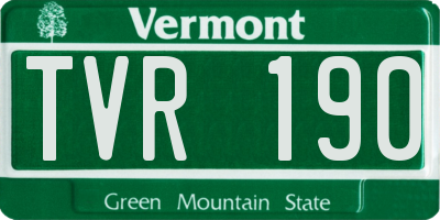 VT license plate TVR190