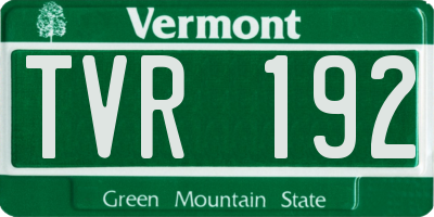 VT license plate TVR192