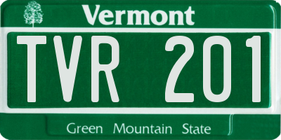 VT license plate TVR201
