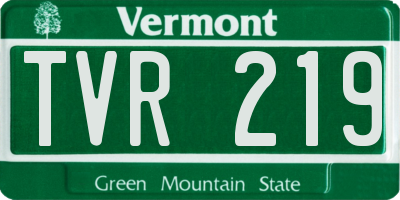 VT license plate TVR219