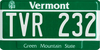 VT license plate TVR232