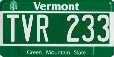 VT license plate TVR233