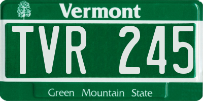 VT license plate TVR245