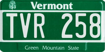 VT license plate TVR258