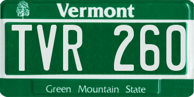 VT license plate TVR260