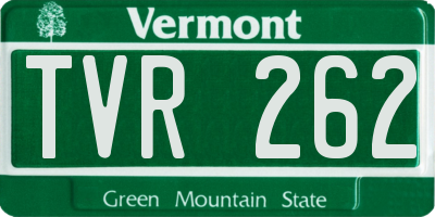 VT license plate TVR262