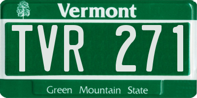 VT license plate TVR271