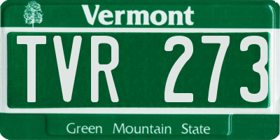 VT license plate TVR273