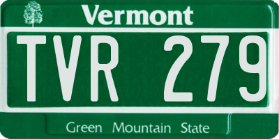 VT license plate TVR279