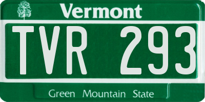 VT license plate TVR293