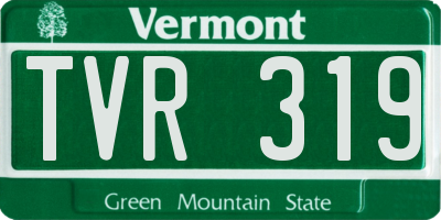 VT license plate TVR319