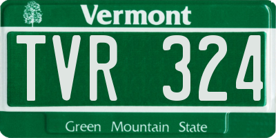 VT license plate TVR324