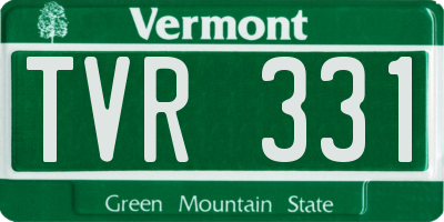 VT license plate TVR331