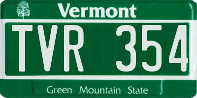 VT license plate TVR354