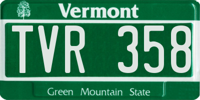 VT license plate TVR358