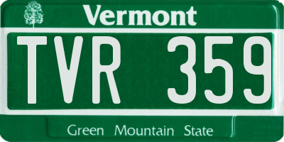 VT license plate TVR359