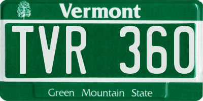 VT license plate TVR360