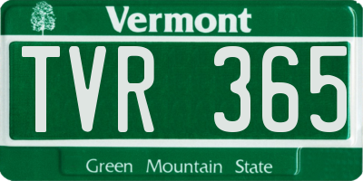 VT license plate TVR365