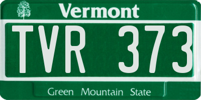 VT license plate TVR373