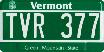 VT license plate TVR377
