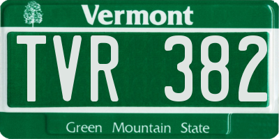 VT license plate TVR382