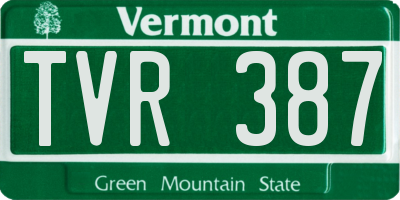 VT license plate TVR387