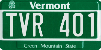VT license plate TVR401