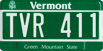 VT license plate TVR411