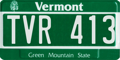 VT license plate TVR413