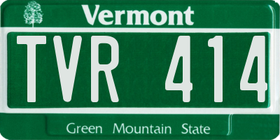 VT license plate TVR414