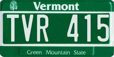 VT license plate TVR415