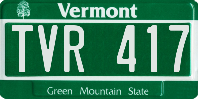 VT license plate TVR417