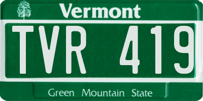 VT license plate TVR419
