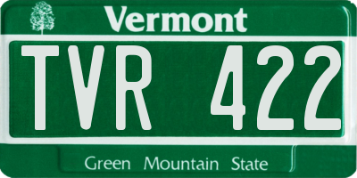 VT license plate TVR422