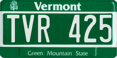 VT license plate TVR425