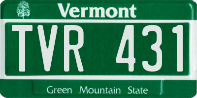 VT license plate TVR431