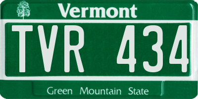 VT license plate TVR434