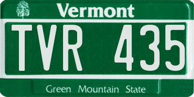 VT license plate TVR435