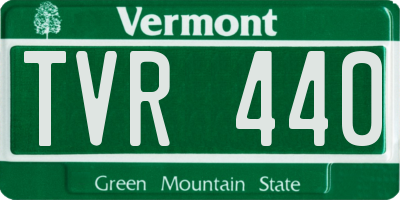 VT license plate TVR440